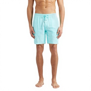 Shorts cargo pour homme, couleur menthe unie, taille mi-haute, cordon de serrage, bande élastique, tissu Oxford en coton respirant, shorts décontractés - Product Image 5
