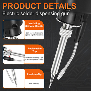 Kit de <span class=keywords><strong>pistola</strong></span> de soldadura Kit de soldador con temperatura ajustable 200 ~ 650 °C, 80W LED Digital calor interno Auto enviar <span class=keywords><strong>pistola</strong></span> de soldadura de estaño - Product Image 4