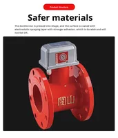 Indicateur de débit d'eau à bride pour système d'extinction d'incendie en fonte ductile DN100 1,6 MPa avec boîtier de signalisation électrique