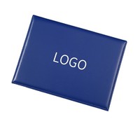 Dossier de diplôme personnalisé taille A4 en cuir PU bleu rembourré lisse 6K 8K 12K dossier de certificat vierge pour l'obtention du diplôme