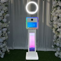 Cabina de Fotos Portátil con Pantalla Táctil LCD de 15.6 Pulgadas, Cabina de Fotos DSLR con Pantalla Publicitaria de 29 Pulgadas
