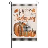 Drapeau de jardin de Thanksgiving 12x18 pouces en lin, motif automne récolte citrouille, décoration extérieure de fête, panneau personnalisé OEM
