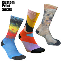 Chaussettes personnalisées pour hommes, chaussettes à imprimé animal, chaussettes à coussinets personnalisées en couleur, chaussettes mi-hautes pour les quatre saisons