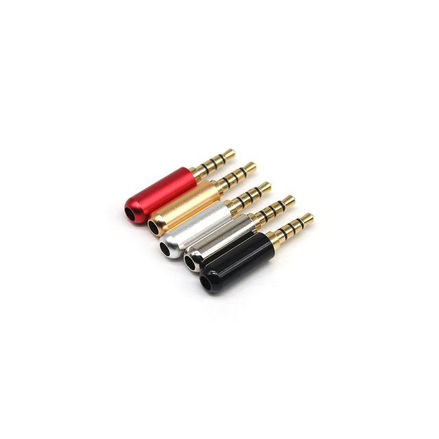 DXZP Mini 3.5mm TRRS 4P Copper Male Connectors Audio Plugs Aux Cable Headphone Jacks Gold Plated 3.5mm Assembly Audio Plugs