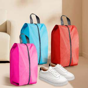 Bolsa Organizadora de Zapatos de Viaje con Logotipo Personalizado al por Mayor, Bolsa de Almacenamiento de Zapatos Impermeable de Poliéster Reciclado con Cremallera - Product Image 1