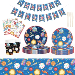 DAMAI - Decoración para Fiestas de Cumpleaños con Temática Espacial, Platos, Servilletas y Vasos de Papel para Niños - Product Image 2