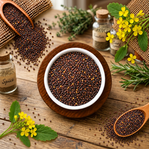 Graines de moutarde noire indiennes, entières, brutes, ingrédient aromatisant naturel pour la cuisine, l'assaisonnement, la transformation alimentaire et la vente en gros - Product Image 2