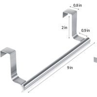 Supports de barre de porte-serviettes en acier inoxydable pour ajustement universel sur les portes de placard d'armoire sur la barre de serviette d'armoire