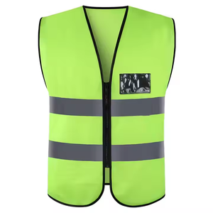 เสื้อกั๊กโพลีเอสเตอร์สะท้อนแสงอุปกรณ์เพื่อความปลอดภัยสำหรับพนักงานก่อสร้างปรับแต่งโลโก้ได้ - Product Image 5