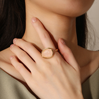 Bagues classiques en cuivre plaqué or 18 carats avec pierres précieuses naturelles (Amazonite, Quartz Rose, Apatite) – Bague ouverte unisexe tendance
