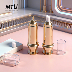 Flacon Airless en Plastique Or Rose, <span class=keywords><strong>Seringue</strong></span> pour Sérum, Lotion Soin de la Peau 10ml, Échantillon Pompe <span class=keywords><strong>Huile</strong></span>, Lifting des Yeux, Cosmétiques Écologiques Personnalisés - Product Image 1