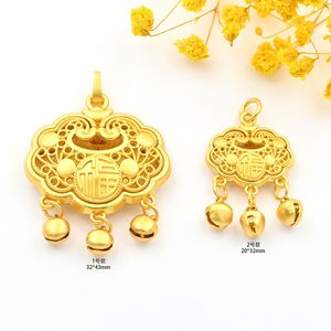 Collar con Colgante de Estilo Antiguo con el Símbolo de la Longevidad (Fu), Dorado, Grande y Pequeño, con Campana, Venta Directa de Fábrica - Product Image 2