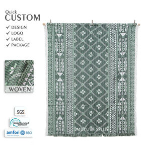 بطانية منسوجة مخصصة بالجملة صديقة للبيئة بطانية جاكار بوهيمية مخصصة - Product Image 1