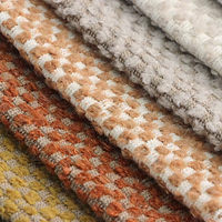 Tissu d'ameublement en chenille à motif jacquard à carreaux T.H, dernier design, tissu pour canapé avec motif en relief pour housse de coussin et chaise