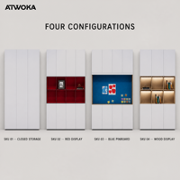 Armoire de classement verticale ATWOKA à trois portes verrouillables, meuble de bureau en bois pour l'archivage, idéal pour les bureaux de direction