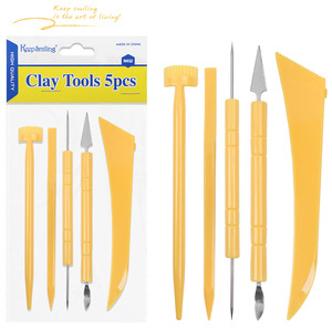 <span class=keywords><strong>Kit</strong></span> d'outils de poterie en plastique Keep Smiling, 5 pièces, pour la sculpture sur bois, la céramique et l'argile polymère, pour enfants - Product Image 1