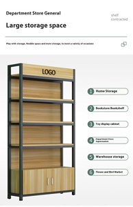 Giá để trưng bày bằng gỗ cho cửa hàng bán lẻ, có đèn LED, giá đỡ bằng kim loại, dành cho cửa hàng mỹ phẩm, kệ trưng bày sản phẩm chăm sóc da - Product Image 6