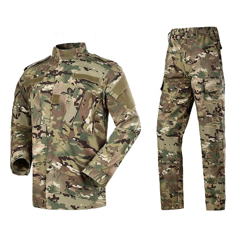 Mens outdoor Camouflage Top Frog Uniform Tactical Coat and pants suit