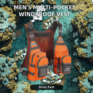 Gilet tactique coupe-vent personnalisable pour homme, fermeture éclair, randonnée d'automne, gilet de travail décontracté, multi-poches pour la chasse et la pêche - Product Image 3