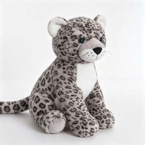 Peluche de leopardo de las nieves personalizado, juguete de peluche de leopardo de las nieves, peluche de leopardo gris, animal de peluche de gato salvaje con manchas - Product Image 2