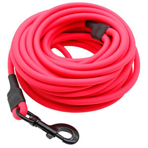 Großhandel PVC beschichtete Hunde leinen Haustier halsbänder 3m 15m lang <span class=keywords><strong>8mm</strong></span> Durchmesser Schnell verschluss Solid Pattern Katzen Griff Band Dekoration - Product Image 4