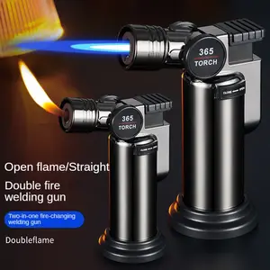 Creative Straight Blue Flame Open Flame Conversion Lighter Windproof Cigar Dedicated Outdoor Kitchen Barbecue TORCH LIGHTER