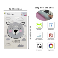 Vente en gros OEM conception personnalisée dessin animé chat ourson autocollant mural en PVC autocollants mignons en vinyle