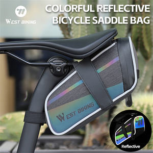 WEST BIKING Nuevo diseño 1.5L Bolsa trasera reflectante <span class=keywords><strong>para</strong></span> <span class=keywords><strong>bicicleta</strong></span> Bolsa de sillín de <span class=keywords><strong>bicicleta</strong></span> colorida portátil con diseño de luz trasera - Product Image 6