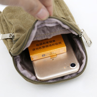 Sac bandoulière rétro en toile de haute qualité pour homme avec logo personnalisé, pochette messager pour téléphone portable