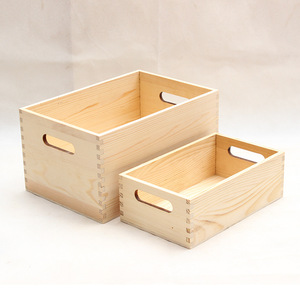 Caja de almacenamiento de madera maciza con asas, capacidad de 20L, para herramientas y artículos varios, organizador de escritorio - Product Image 4