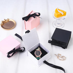 Cajas de Regalo Personalizadas de Lujo Discretas para Relojes, Anillos y Collares, Cajas de Embalaje de Joyería Cuadradas de Papel con Lazo - Product Image 4
