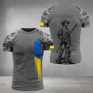 Custom 3D Camouflage Sublimation <b>Transfer</b> Print Knitted Breathable Polyester Short Sleeve Quick Dry Outdoor Activities T-Shirt - Product Image 2