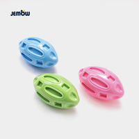 Jouet à mâcher interactif pour chien Jemow en caoutchouc thermoplastique, résistant aux morsures, sonore, pour le nettoyage des dents, en forme de ballon de football, pour l'extérieur