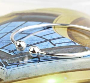 ANENJERY commercio all'ingrosso nuovo semplice braccialetto a sfera coppia donna uomo gioielli da sposa coppia braccialetto aperto - Product Image 4