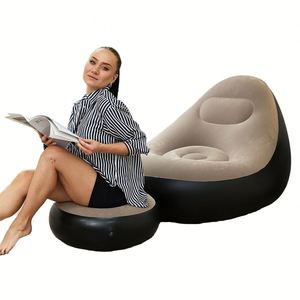 Fast <b>Inflatable</b> <b>Sofa</b> Indoor Outdoor Air Luxury Lazy Couch Foldable Fabric Camping Chair Durable Lightweight - Product Image 1
