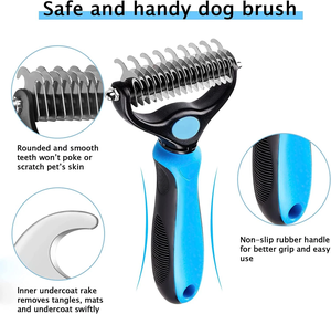 Cepillo para Mascotas, Ideal para Perros y Gatos, de Doble Cara, para Eliminar Pelo Suelto, Apto para Desenredar Pelos de Perros y Gatos - Product Image 2