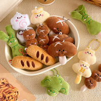 Mini-jouets en peluche alimentaires de simulation : Oden asiatique, champignons, saucisses, hot-dogs, brocoli, et porte-clés pas chers
