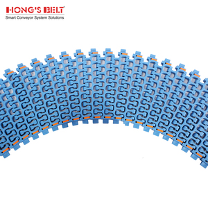 Süper geniş konveyörler için HONGSBELT HS-300B-PLUS kavisli modüler plastik konveyör bant - Product Image 5