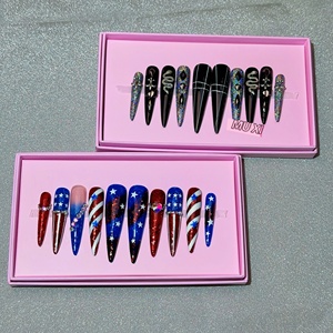 10 <span class=keywords><strong>faux</strong></span> ongles réutilisables en acrylique à presser, couvrance totale, pour femmes, pour le nail art DIY et usage en salon - Product Image 5