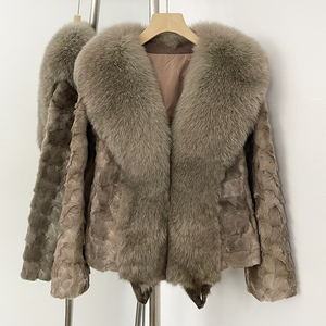 OFTBUY Cappotto Corto in Vera Pelliccia di Visone, Caldo e Spesso, Nuovo <span class=keywords><strong>Abbigliamento</strong></span> Invernale Femminile, Giacca in Vera Pelliccia di Volpe Soffice per Donna - Product Image 4