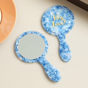 Acetic <b>Small</b> Handheld Acetate Round Vintage Eco-Friendly French Country Birthday Portable Makeup <b>Mirror</b> Wholesale - Product Image 2
