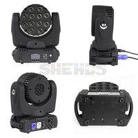 Lyre Beam 12x12W RGBW 4 en 1 Mélange de couleurs Wash Dj Mini LED Moving Head Light