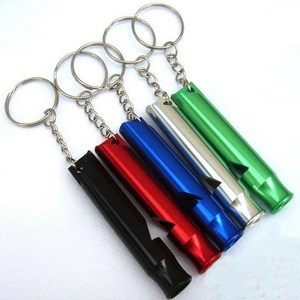 Sifflet de survie en plein air en alliage d'aluminium 6,2 cm x 1,2 cm, porte-clés multicolore durable pour le camping, l'aventure et l'entraînement - Product Image 1