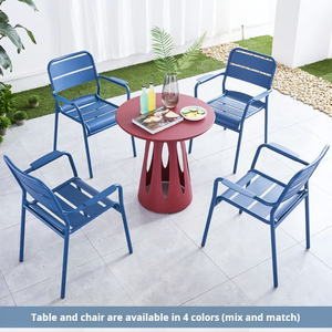 طقم طاولة وكراسي خارجية عصرية من مواد أخرى للاستخدام في الفناء - Product Image 3