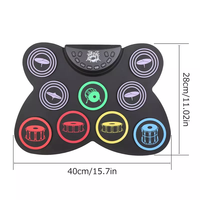 Kit de batterie électronique MIDI portable MD760, 9 pads, haut-parleurs intégrés