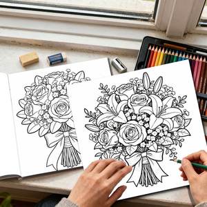 <span class=keywords><strong>Carnet</strong></span> <span class=keywords><strong>de</strong></span> coloriage personnalisé à spirale, <span class=keywords><strong>carnet</strong></span> <span class=keywords><strong>de</strong></span> <span class=keywords><strong>croquis</strong></span> floral personnalisé pour enfants et adultes, fournitures scolaires, livre d'activités anti-stress - Product Image 2