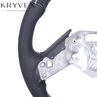Volante Deportivo Personalizado Kryvex para Chevrolet Corvette C8 2020+, de Cuero y Fibra de Carbono, con Base Plana y Pantalla LED