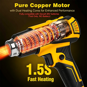 <span class=keywords><strong>Pistola</strong></span> de Calor Inalámbrica con Temperatura Ajustable Digital, Compatible con Baterías Dewalt, <span class=keywords><strong>Makita</strong></span> y Milwaukee, <span class=keywords><strong>Pistola</strong></span> de <span class=keywords><strong>Aire</strong></span> <span class=keywords><strong>Caliente</strong></span> Portátil Personalizada - Product Image 4