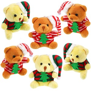 Mini orsacchiotti di natale all'ingrosso portachiavi con animali di peluche da 4 pollici decorazioni per l'albero di natale - Product Image 3
