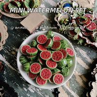 Harsen handgemaakte artistieke watermeloen fruitfiguur 16MM 3D mini ornamenten DIY feeëntuin voedseldecoratie accessoires